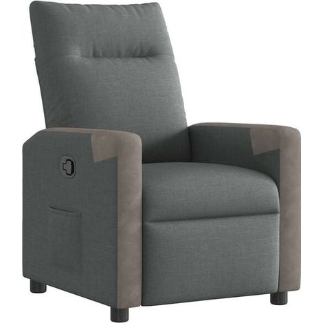 Chaise longue en tissu, design ergonomique, dossier réglable, assise confortable, couleur gris anthracite – pour salon, chambre ou espace détente (1/5)