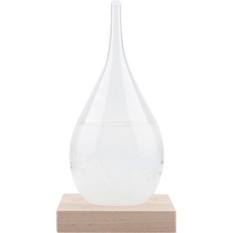 Station météo de bureau Storm Glass Drop avec base en bois et LED (M) (1/5)