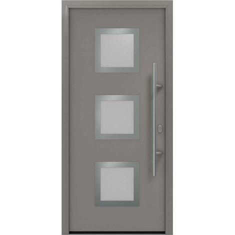 Hörmann Ecostar Haustür "ISOPRO IP 810S", graualuminium matt (RAL 9007), 110 x 210 cm (B x H), DIN Rechts