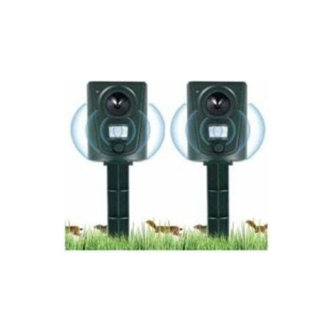 2X Répulsif Ultrasonique Animal Jardin avec Piquet - Protection Contre Chats, Chiens, Oiseaux pour Champs et Pépinières