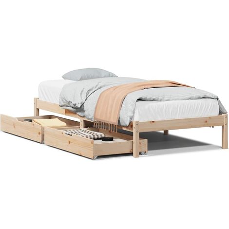 Maison Exclusive - Cadre de lit sans matelas 75x190 cm bois de pin massif (1/5)