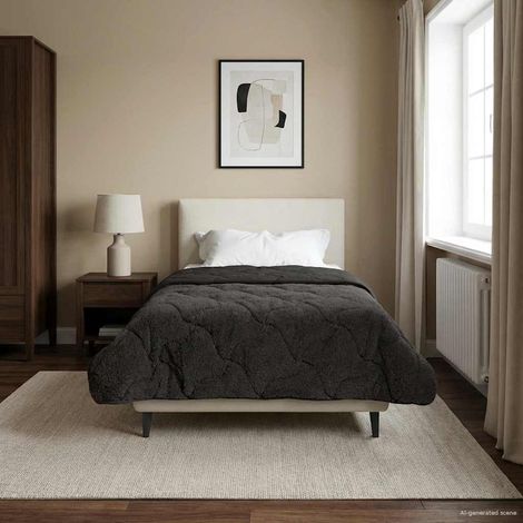 vidaXL  Summer Duvet  Quilted Anthracite 135 x 200 cm