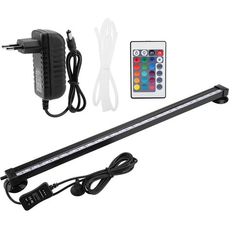Lampe à bulles pour aquarium, kit d'éclairage LED subaquatique avec télécommande, 46 cm, prise européenne (1/5)