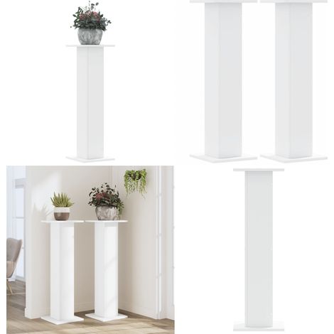 vidaXL Pflanzenständer 2 Stk. Weiß 30x30x95 cm Holzwerkstoff (1/5)