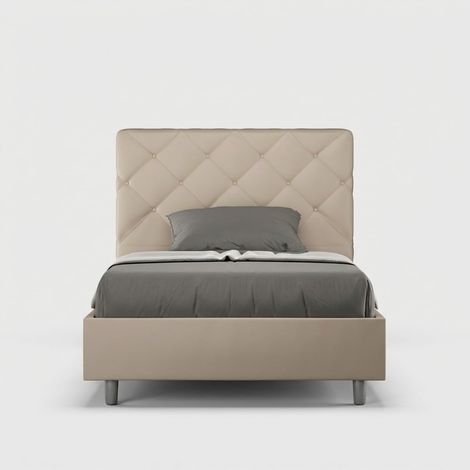 Polsterbett 120x200 mit Bettkasten Priya P1 - Beige