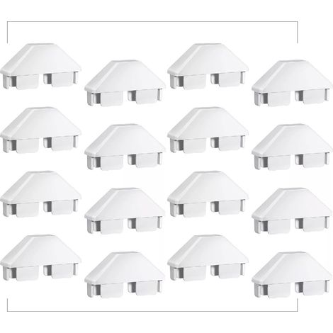 16 couvercles de garde-corps blancs, esthétiques et faciles à installer, dimensions : 7,6 x 4 x 2,2 cm. (1/5)