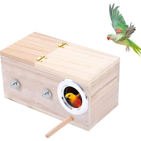 Nichoir pour Oiseaux, Boîte D'élevage de Volière en Bois, Nichoir D'élevage en Bois Chaud pour Perroquet, Maison de Station d'alimentation pour Oiseaux, pour Oiseaux Sauvages Sparrow (1/5)