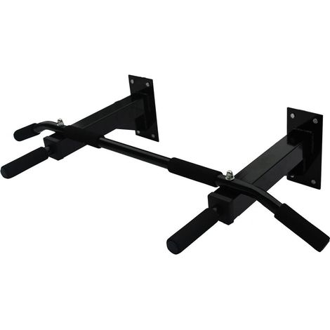 CHICFURN Barra per trazioni a muro 94x53 cm in ferro nero, impugnature antiscivolo (1/5)