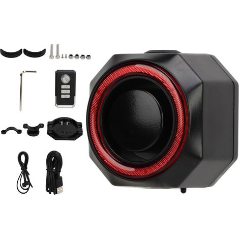 Phare arrière vélo alarme 4 modes, sensibilité lumineuse réglable, télécommande, rechargeable, étanche, antivol (1/5)