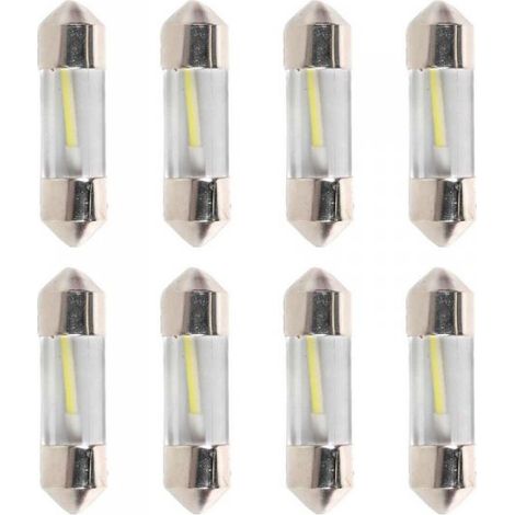 8 Pezzi Lampada Led Siluro 31mm T11 SV8.5 C5W C10W COB 12V 1W 100lm Bianco Freddo 6500K