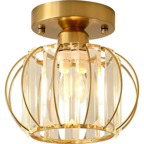 GOECO Flush Mount Ceiling Light,Crown‑Shaped Mini Ceiling Lamp E27 Base,Modern Luxury Indoor Lighting for Hallway, Bulb Not Included (1/5)