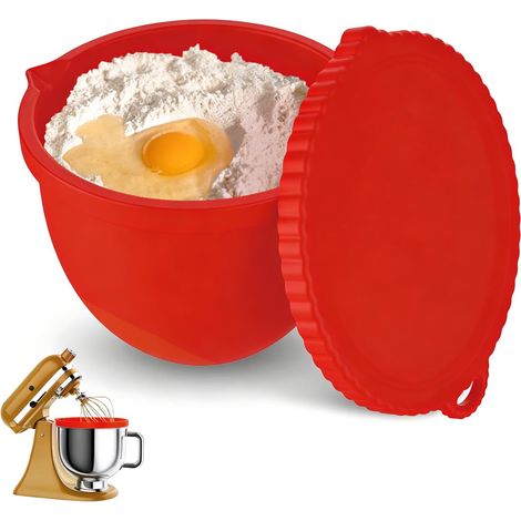 Insert en silicone - Convient pour les mélangeurs 5 Qt - Inserts de bol mélangeur en silicone avec couvercle - Bol mélangeur remplaçable de qualité alimentaire - Accessoires de cuisson (1/5)