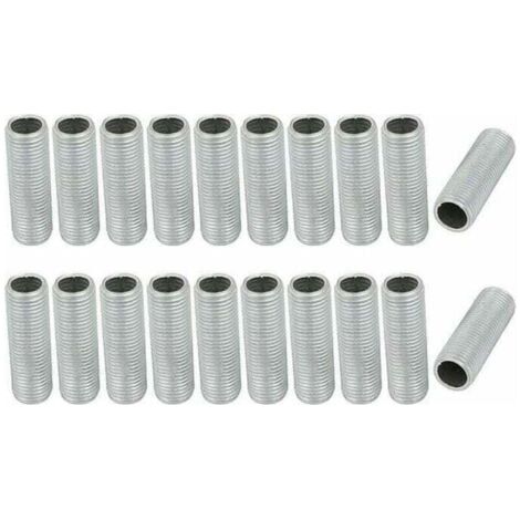Boquilla para tubo de lámpara, rosca M10, 30 mm de longitud, varilla roscada hueca de superficie para accesorios de iluminación, piezas de reparación de lámparas, hardware para luces, paquete de 20 pl (1/4)