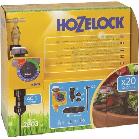 Mikrobewässerung Automatisches Bewässerungsset 20 Töpfe HOZELOCK (1/2)