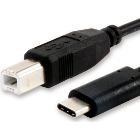 Kabel usb-c stecker auf usb 2.0 typ-b stecker 1 meter equip 12888207 (charge 3a) geschwindigkeit 480mb/s