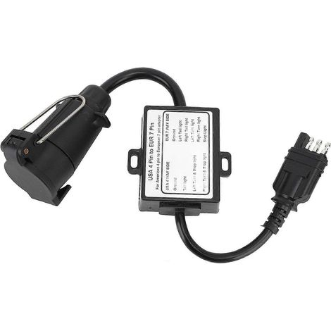 Adaptateur de prise pour remorque 4 broches vers 7 broches, convertisseur avec connexion de câblage à 2 ou 3 fils pour caravanes B