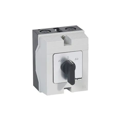 Commutateur à cames de moteur triphasé inverseur de sens de marche 1 vitesse PR12 5 contacts boîtier 96x120mm LEGRAND 027770