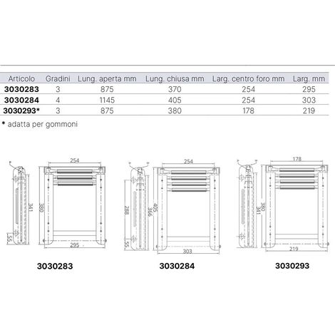 Escalera oem marine 3030283 telescópica acero inoxidable 3 peldaños
