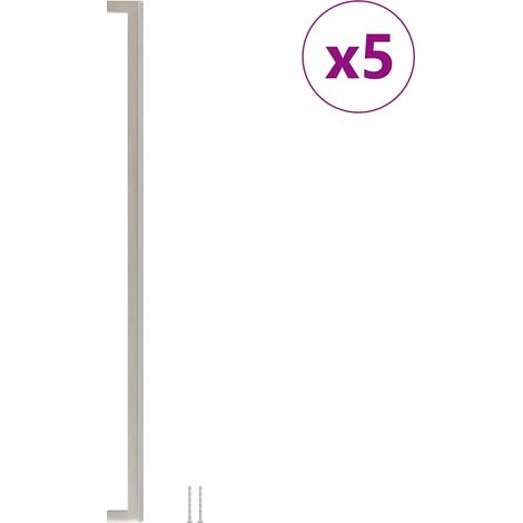 Poignées d'armoire 5 pcs Poignée de meuble argenté 480 mm acier inoxydable CFW61280 (1/5)