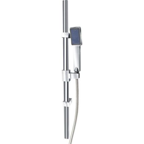 Asta Colonna Saliscendi Doccetta Soffione in ABS con Portasapone Cromato (1/5)
