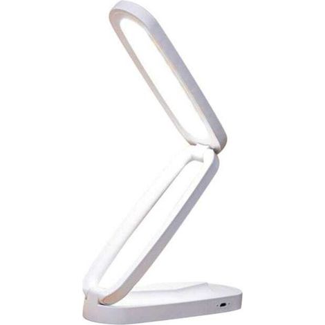 Lampe de bureau LED pliable (blanc pur), lumière réglable, idéale pour les chambres et les tables de chevet, interface USB (1/5)