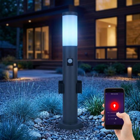 Globo – Lampadaire d'extérieur intelligent avec détecteur de mouvement – Lumière jardin LED RVB 8,5W 806lm – Contrôle par application – IP44 – H 60 cm (1/5)