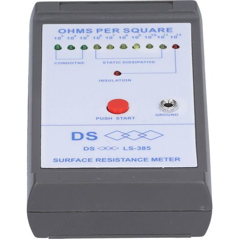 Testeur de résistance de surface LS-385, instrument de mesure haute précision, vérificateur antistatique pour tapis de table et corps humain, avec pile adaptée incluse (1/5)