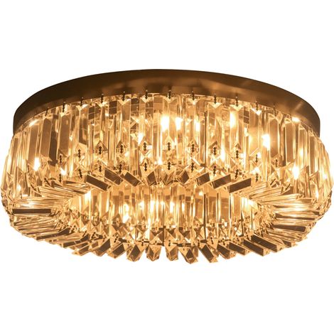 HOMCOM Crystal Ceiling Light Modern Chandeliers for Living Room Bedroom Silver (1/5)