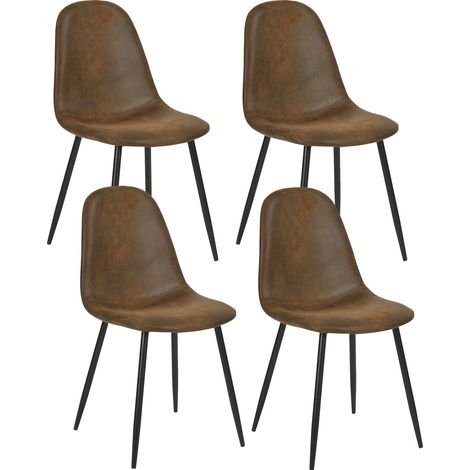 URBAN MEUBLE Set di 4 sedie da pranzo scandinave vintage marroni (1/5)