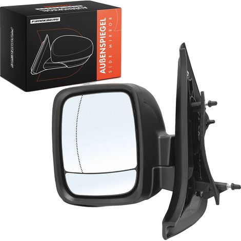 Espejo retrovisor exterior izquierdo, ajuste manual, diseño asférico, plástico resistente, compatible con Opel y Renault, diseñado para vehículos con volante a la izquierda. (1/5)