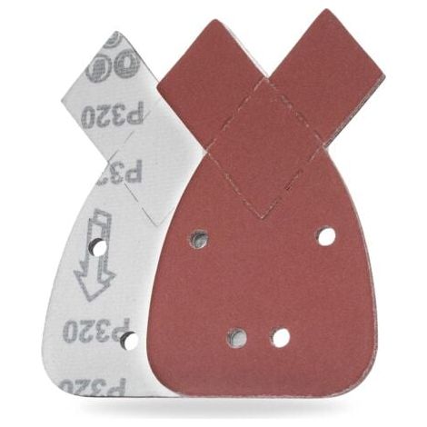 20 pièces feuilles abrasives grain 320, 4 trous de fixation auto-agrippante, papier abrasif arrière, 2 pointes de rechange, compatible avec ponceuse Black and Decker, 140 x 95mm, (1/5)