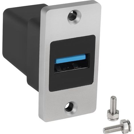 5Gbps USB3.0 Adaptateur de panneau en métal rectangulaire USB3.0 Femme à Femme Connecteur de montage de panneau USB 3.0 Module de données de prise de montage 5V / 0.5A de charge (1/5)