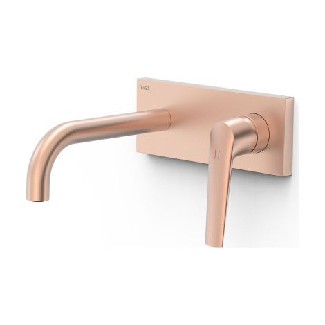 Façade mitigeur lavabo Or Rose Mat 24K - TRES 28130023OPM (1/2)
