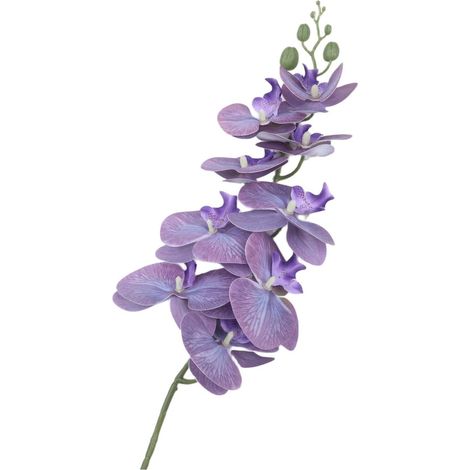 Phalaenopsis à 9 têtes de fleurs artificielles de 98 cm de long avec toucher réaliste pour décoration florale pour maison, salon, centre de table, fête (violet et rouge) (1/5)