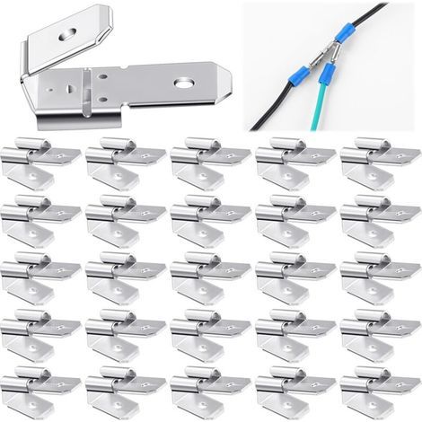 Kit de 25 Connecteurs à Double Cosse Piggyback pour Bornes de Sertissage et Déconnexion Mâle-Chrom (1/5)