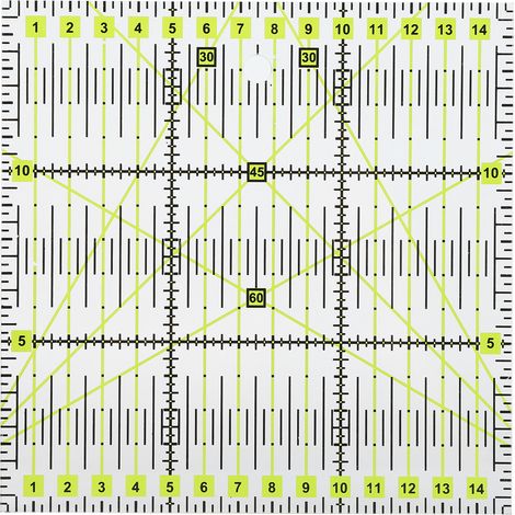Acrylic Quilters' Ruler Double Colored Grid Lines Clear Mark Square Quilting Sewing Ruler (1/5)
