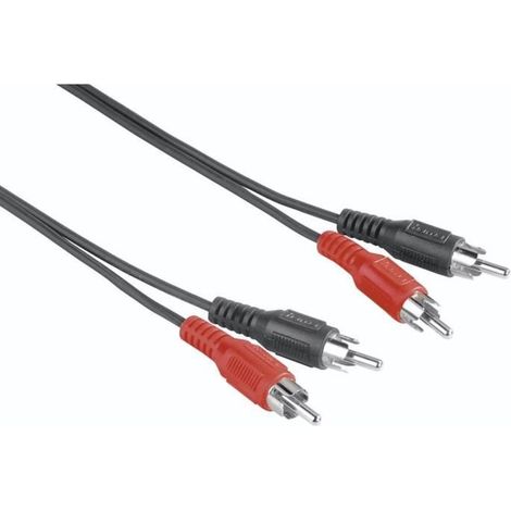 Câble audio avec 2 fiches RCA mâles, 2,5 m (1/2)