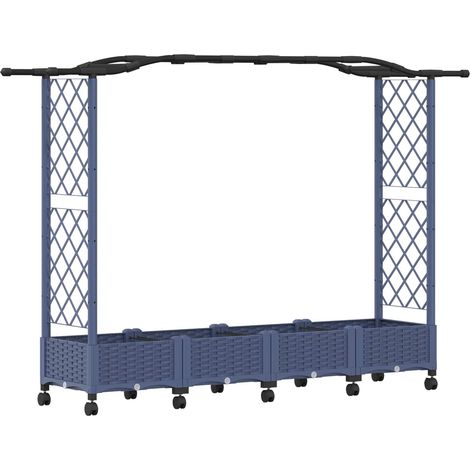 Maison Exclusive - Hochbeet mit Rankgitter und Dach Grau 207 x 40 (1/5)