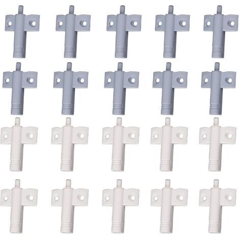 20 Pcs Cuisine Amortisseur de Porte Tampon Amortisseur Tiroir Matériau ABS Recyclable à Haute Résistance Réduisez le Bruit pour le Bureau/Armoires/Tiroirs et Portes (Blanc + Gris)