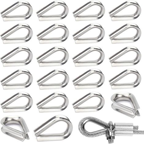 30 guardacabos de acero inoxidable M6 304 para cable de acero de 6 mm. (1/5)