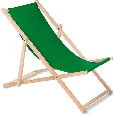 greenblue Transat en bois de hêtre vert confortable pliable