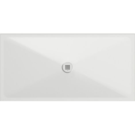 Receveur de douche rectangulaire en céramique 160x80x2cm, blanc mat (1/2)