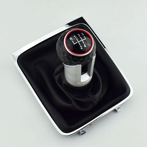 Convient pour Volkswagen Magotan B6 MK7 VII GTI GTD pommeau de levier de vitesses à transmission manuelle, jeu noir 6 vitesses, un jeu, pommeau de levier de vitesses GTI noir 6 vitesses, sportif.