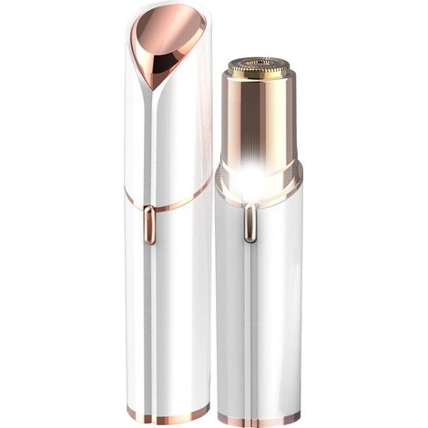 Rasoir Électrique Femme avec Lumières LED pour Visage, Épilateur Doux et Sans Danger pour Joues/Menton/Bras, Pile Incluse (Blanc) (1/5)