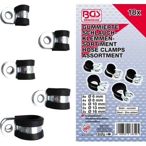 Set fascette tubo bgs rivestimento gomma 18 pezzi (1/4)