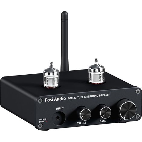 Box X3 Préampli Phono à Tube Préamplificateur de Platine pour Phonographe MM Bluetooth 5.0 Mini Préamplificateur Stéréo Hi-FI pour Lecteur de Disque Audio Domestique Système Audio (1/5)