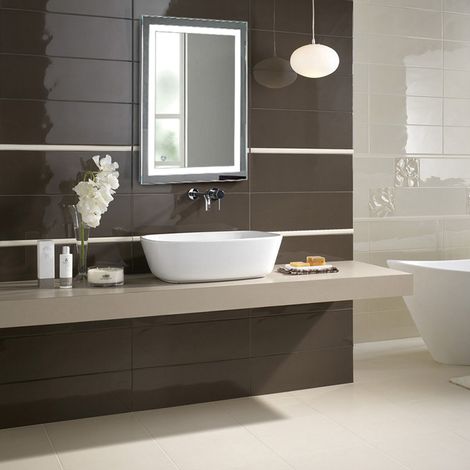 Haloyo® 60x80 cmSpecchio illuminato Design quadrato in vetro temperato,luce bianca fredda (1/5)