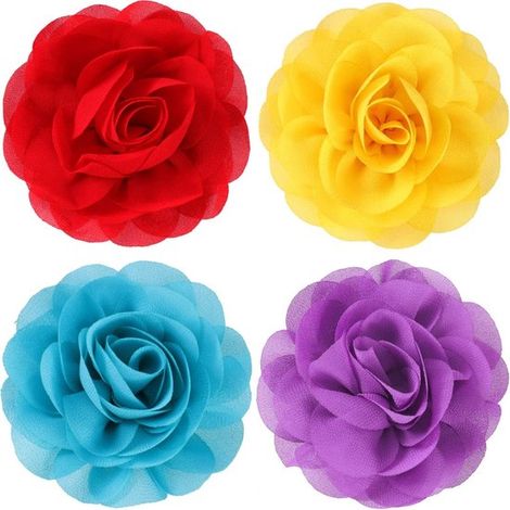 Set di 4 pezzi di fiocchi e collari per cani, set colorato con decorazione floreale per i fiocchi per cani, per cuccioli e gatti (giallo + (1/5)