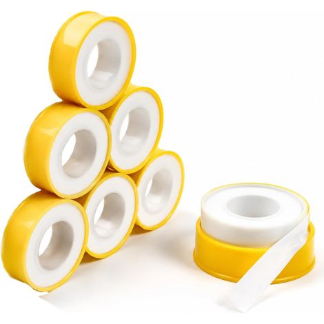 6 Pièces Ruban D’Étanchéité Ptfe 16Mm X 12M, Ruban Etancheite Anti Fuite D’Eau, Rubans Type Téflon Pour Raccords Filetés En Plomberie, Systèmes D’Eau, Gaz Et Chauffage (1/5)