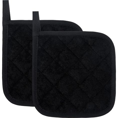 Lot de 2 tapis de maniques matelassés, en coton résistant à la chaleur, doublure multi-usages, petits dessous de plat pour comptoir de cuisine (1/5)
